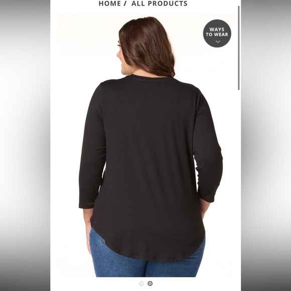 Cato Black Long Sleeve V-Neck Top - Picture 7 of 7